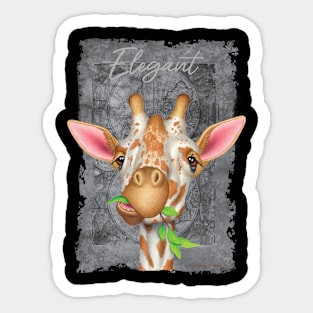 Funny Cute Giraffe World Map Design Sticker